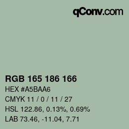 Color code: RGB 165 186 166 | qconv.com