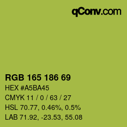 カラーコード: RGB 165 186 69 | qconv.com