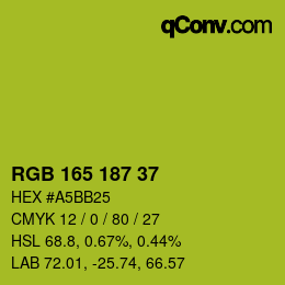 Color code: RGB 165 187 37 | qconv.com
