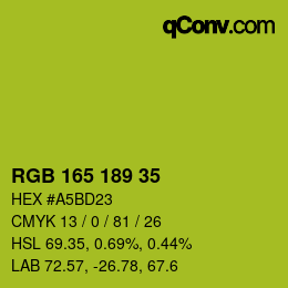 Farbcode: RGB 165 189 35 | qconv.com