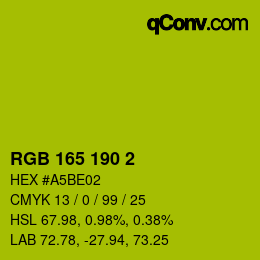 Color code: RGB 165 190 2 | qconv.com
