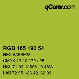 Farbcode: RGB 165 190 54 | qconv.com