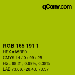 カラーコード: RGB 165 191 1 | qconv.com