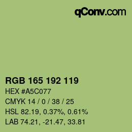 カラーコード: RGB 165 192 119 | qconv.com