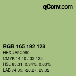 カラーコード: RGB 165 192 128 | qconv.com