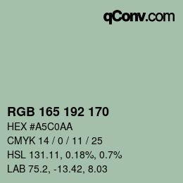 カラーコード: RGB 165 192 170 | qconv.com
