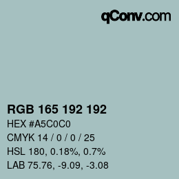カラーコード: RGB 165 192 192 | qconv.com