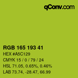カラーコード: RGB 165 193 41 | qconv.com