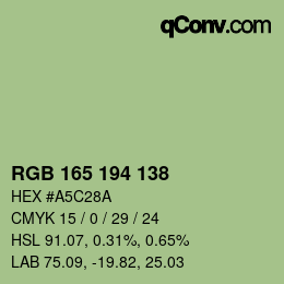 Color code: RGB 165 194 138 | qconv.com