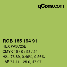 カラーコード: RGB 165 194 91 | qconv.com