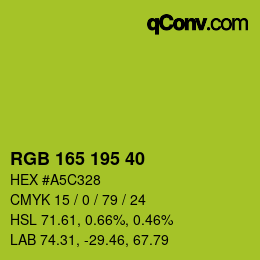 颜色代码: RGB 165 195 40 | qconv.com