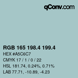カラーコード: RGB 165 198.4 199.4 | qconv.com