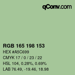 Farbcode: RGB 165 198 153 | qconv.com