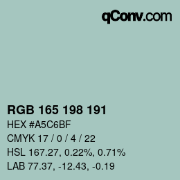Farbcode: RGB 165 198 191 | qconv.com