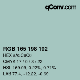 Farbcode: RGB 165 198 192 | qconv.com