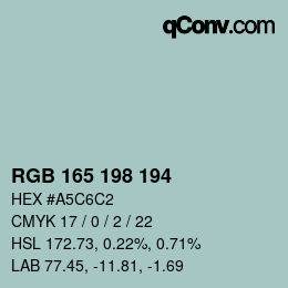 Farbcode: RGB 165 198 194 | qconv.com
