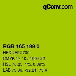 Color code: RGB 165 199 0 | qconv.com