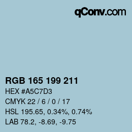 Color code: RGB 165 199 211 | qconv.com