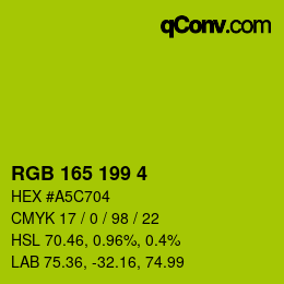 Color code: RGB 165 199 4 | qconv.com