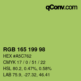 カラーコード: RGB 165 199 98 | qconv.com