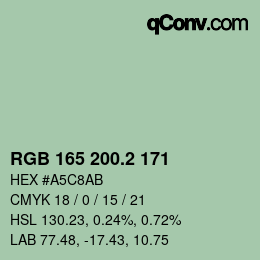 カラーコード: RGB 165 200.2 171 | qconv.com