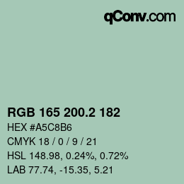 カラーコード: RGB 165 200.2 182 | qconv.com
