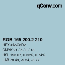 カラーコード: RGB 165 200.2 210 | qconv.com