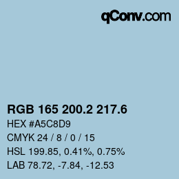 カラーコード: RGB 165 200.2 217.6 | qconv.com