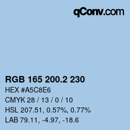 カラーコード: RGB 165 200.2 230 | qconv.com