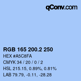 カラーコード: RGB 165 200.2 250 | qconv.com