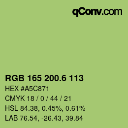 カラーコード: RGB 165 200.6 113 | qconv.com