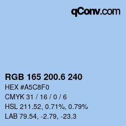 カラーコード: RGB 165 200.6 240 | qconv.com