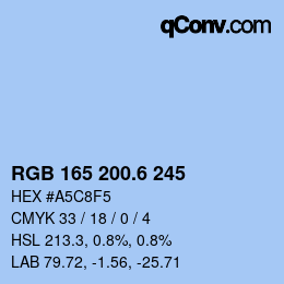 カラーコード: RGB 165 200.6 245 | qconv.com