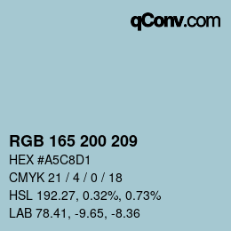 Color code: RGB 165 200 209 | qconv.com