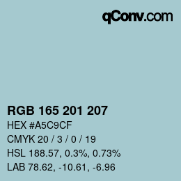 カラーコード: RGB 165 201 207 | qconv.com