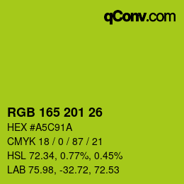 Código de color: RGB 165 201 26 | qconv.com