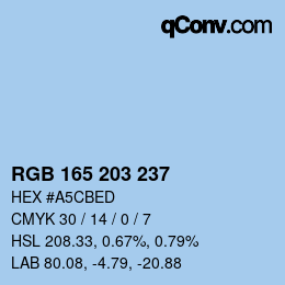 Color code: RGB 165 203 237 | qconv.com