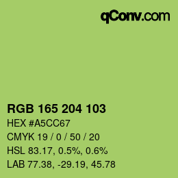 Color code: RGB 165 204 103 | qconv.com