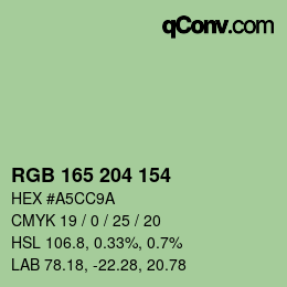 Código de color: RGB 165 204 154 | qconv.com