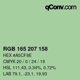 Color code: RGB 165 207 158 | qconv.com