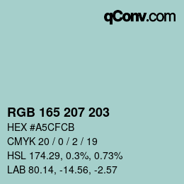 Farbcode: RGB 165 207 203 | qconv.com