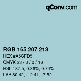 Color code: RGB 165 207 213 | qconv.com