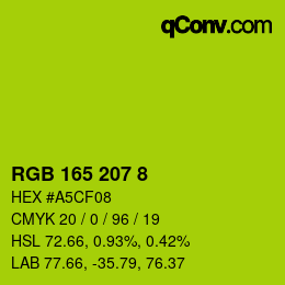 Color code: RGB 165 207 8 | qconv.com