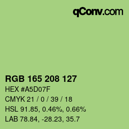 Code couleur: RGB 165 208 127 | qconv.com