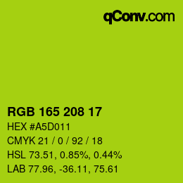 Código de color: RGB 165 208 17 | qconv.com