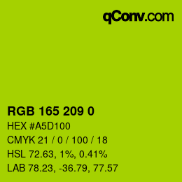 Color code: RGB 165 209 0 | qconv.com
