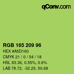Color code: RGB 165 209 96 | qconv.com