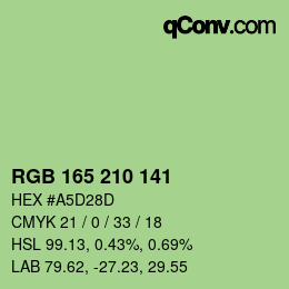 Color code: RGB 165 210 141 | qconv.com