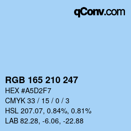 Color code: RGB 165 210 247 | qconv.com