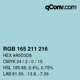 Farbcode: RGB 165 211 216 | qconv.com